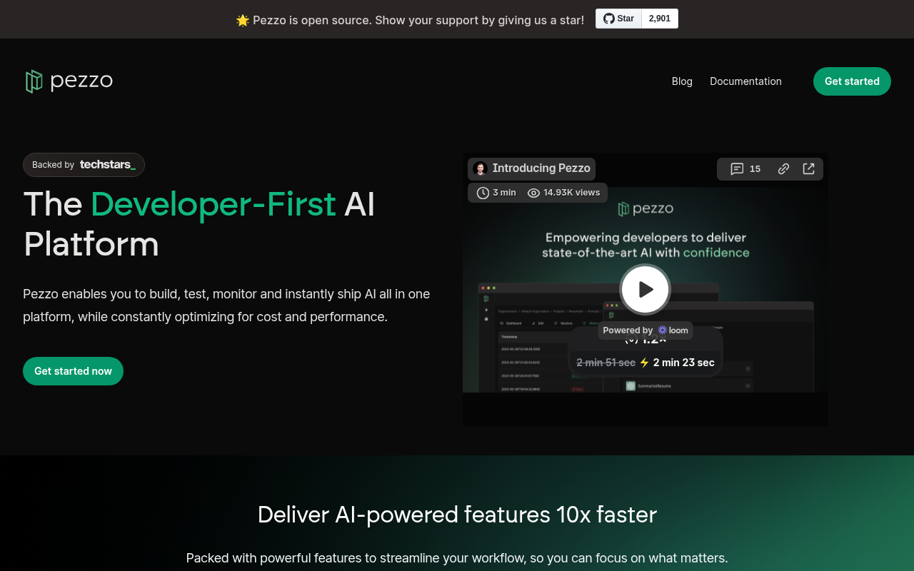 Screenshot of Pezzo AI: Rapid AI Feature Development for Modern Software