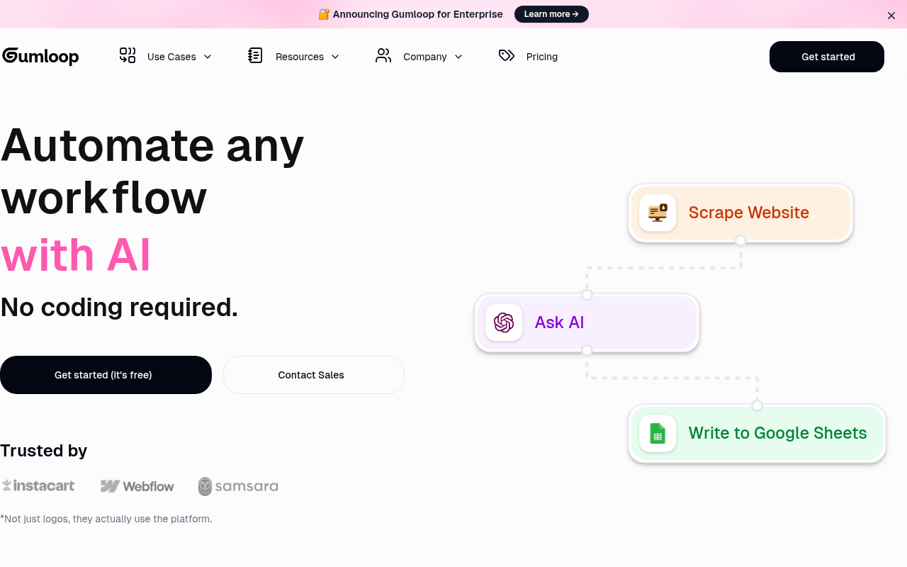 Screenshot of Gumloop Review: Automate Your Business with AI