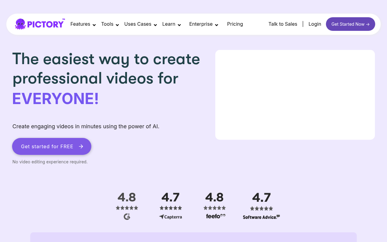 Screenshot of Pictory AI Review: Effortless Video Creation for Marketers