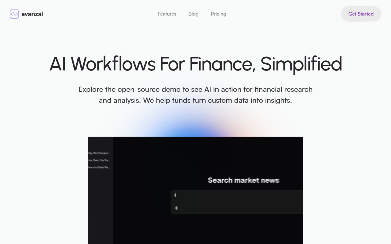 Screenshot of Avanzai: The AI-Powered Workflow Revolution for Asset Managers