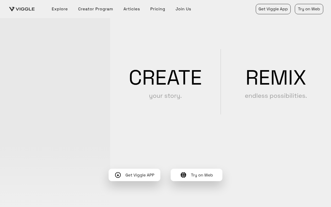 Screenshot of Viggle AI: Your Gateway to Effortless AI Video Generation
