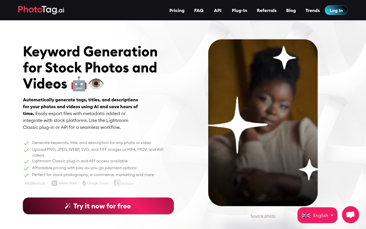Screenshot of PhotoTag.ai: Supercharge Your Media with AI-Powered Keywords
