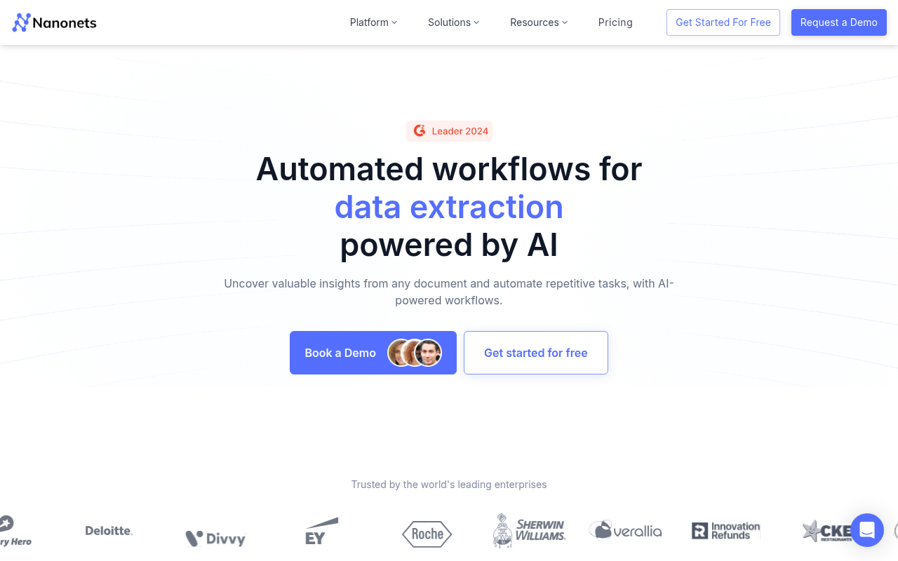 Screenshot of Nanonets: Streamline Your Business with AI-Powered Document Automation