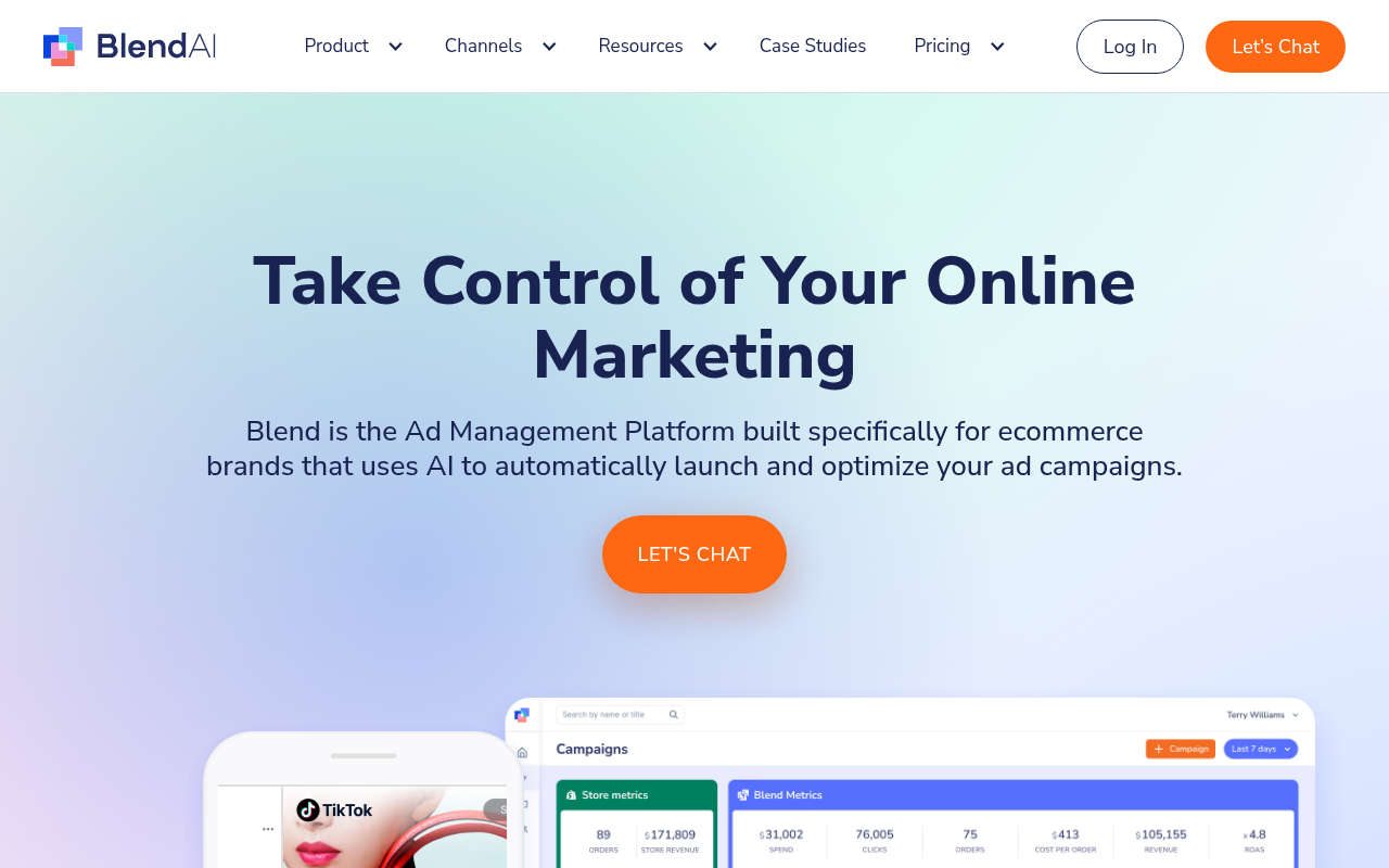 Screenshot of Blend AI: AI-Powered Ad Optimization for E-commerce Growth