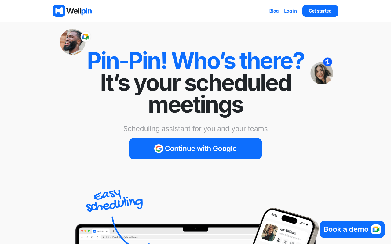 Screenshot of Wellpin AI: Reinventing Scheduling with Intelligent Automation