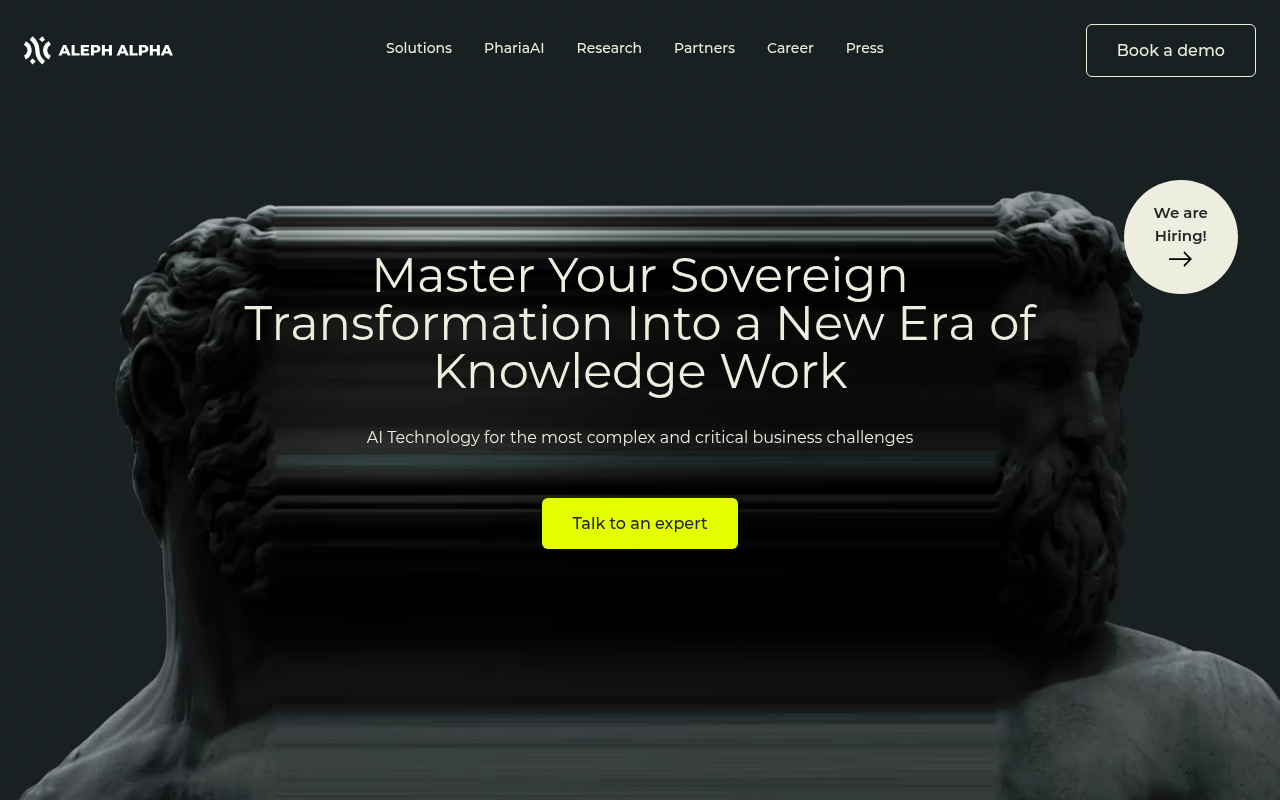 Screenshot of Aleph Alpha: Sovereign AI Power for Enterprises