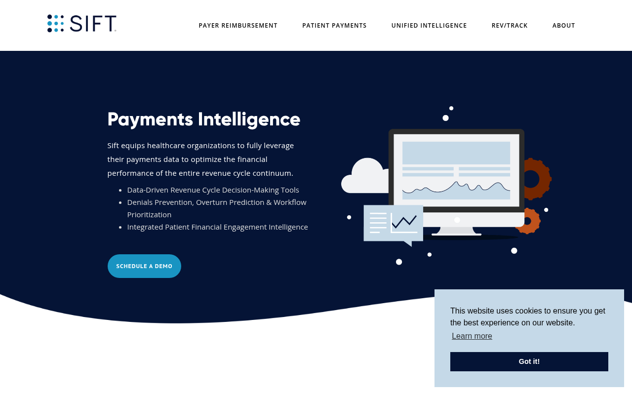 Screenshot of Sift Healthcare: AI-Powered Revenue Cycle Management for Healthcare