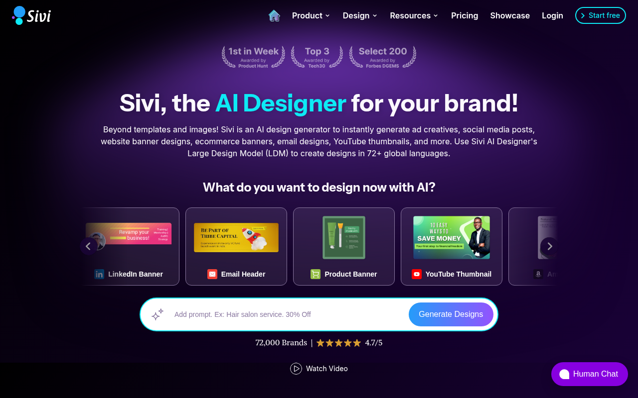 Screenshot of Sivi AI: Create Stunning Graphics Effortlessly with AI