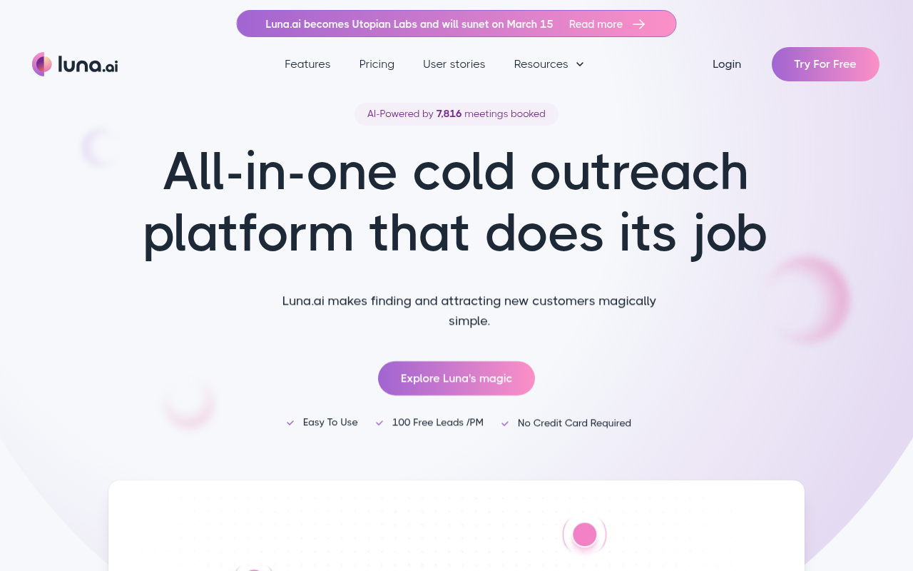 Screenshot of Luna AI: Supercharge Your B2B Prospecting with AI