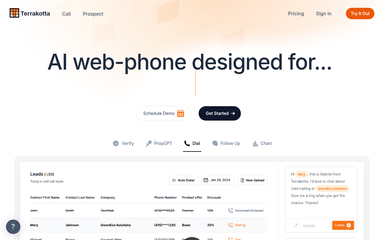 Screenshot of Terrakotta AI: Revolutionizing Real Estate Prospecting