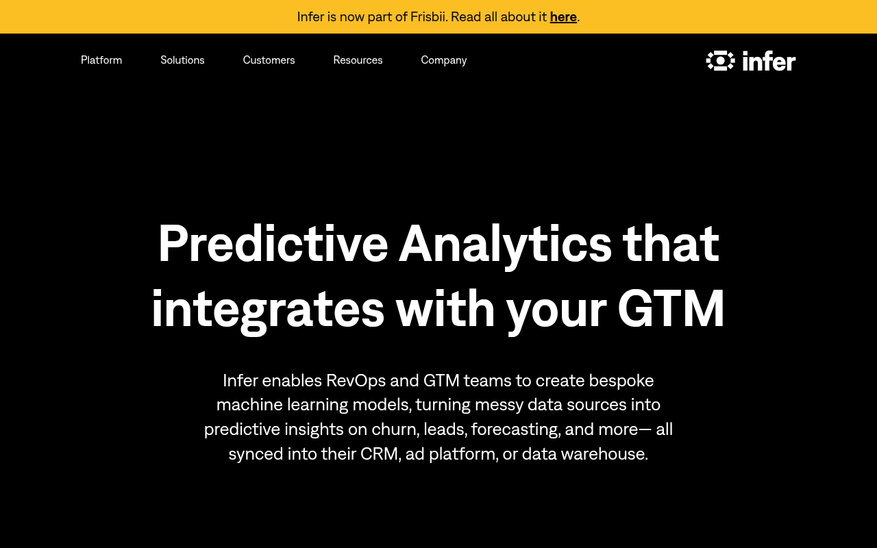 Screenshot of Unlock Growth with Infer: AI-Powered Predictive Analytics for GTM Teams