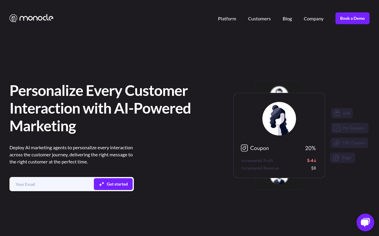 Screenshot of Unlock Hyper-Personalized Marketing with Monocle AI
