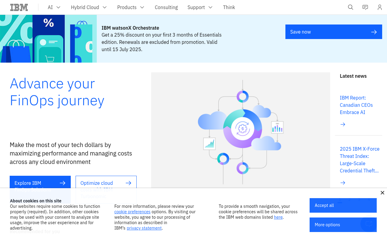 Screenshot of IBM: Your Partner in AI, Automation, and Hybrid Cloud Innovation