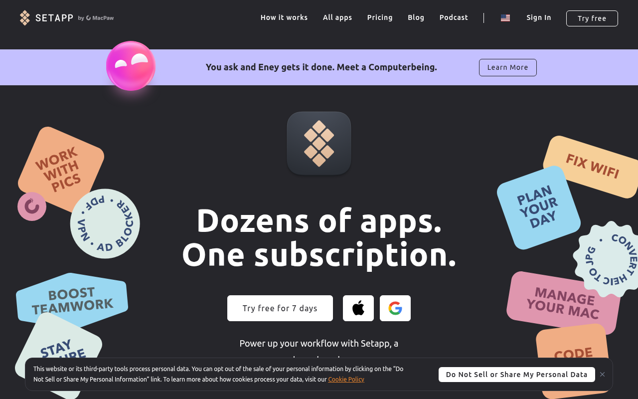 Screenshot of Setapp: Your All-In-One App Subscription for Mac & iOS