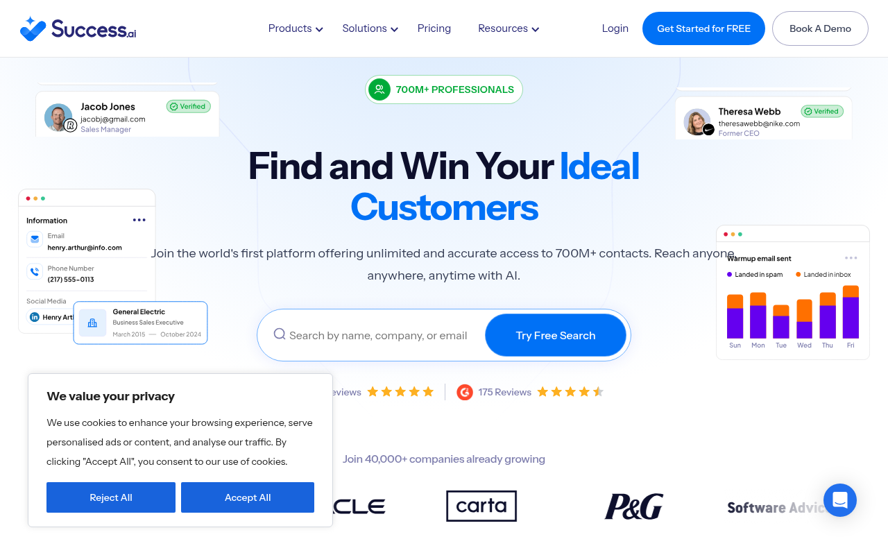 Screenshot of Success.ai Review: AI-Powered Lead Generation for Unlimited Growth