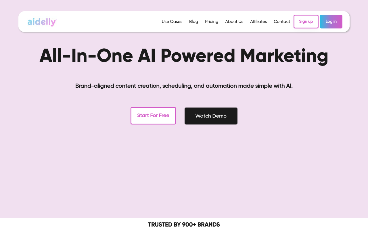 Screenshot of Aidelly: Your AI-Powered Marketing Co-Pilot
