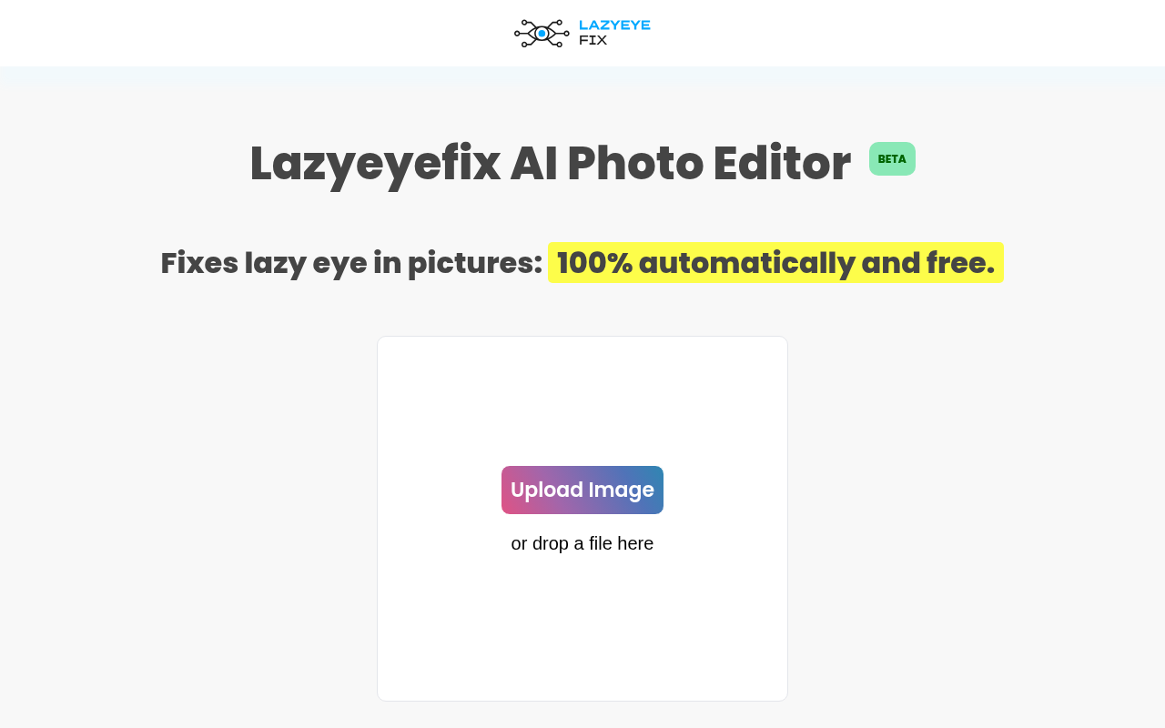 Screenshot of Lazy Eye Photo Fix: AI-Powered Correction for Stunning Portraits