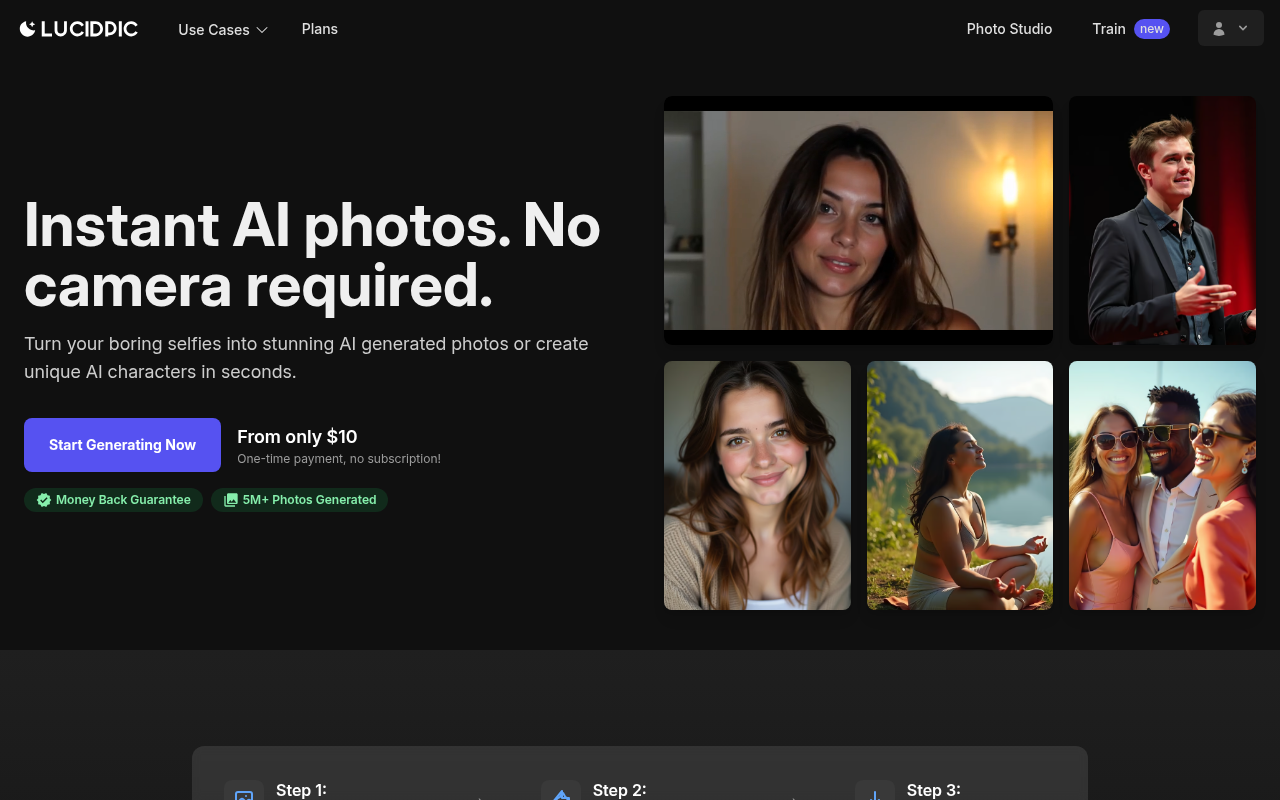 Screenshot of Lucidpic AI: Create Stunning Images with AI