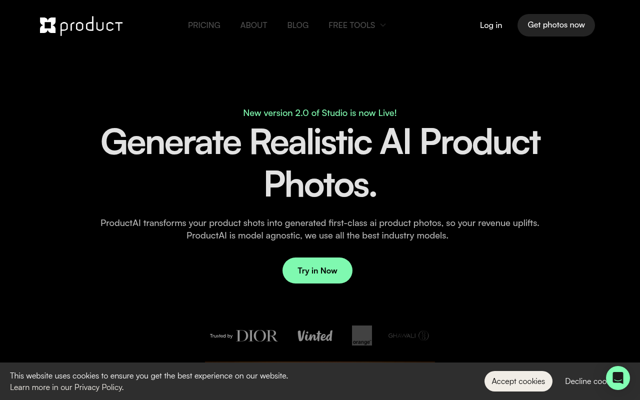 Screenshot of Transform Your Product Photos with AI: A Review of ProductAI