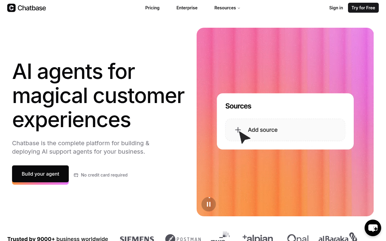 Screenshot of Chatbase: AI Chatbots for Effortless Customer Support