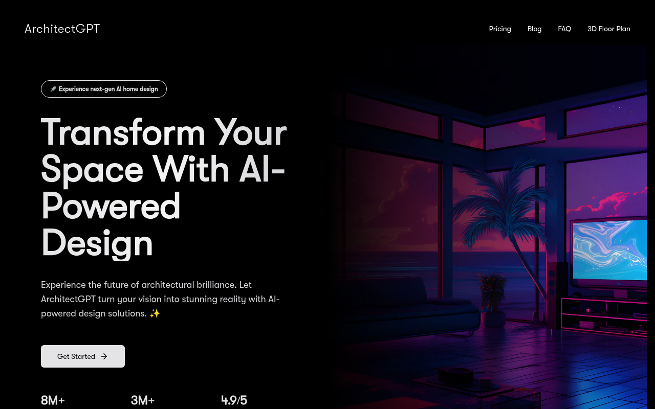 Screenshot of ArchitectGPT: AI-Powered Interior Design for Everyone
