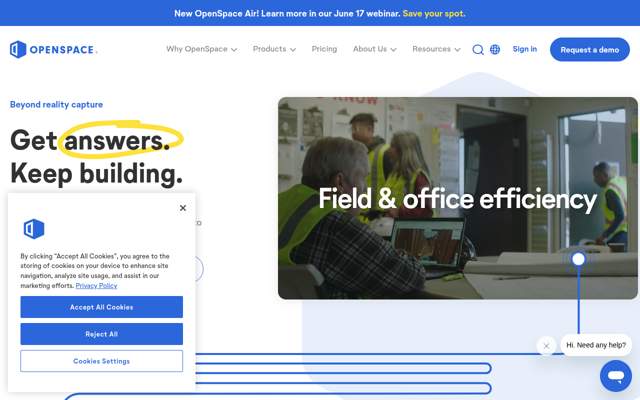 Screenshot of OpenSpace AI: Revolutionizing Reality Capture for Construction