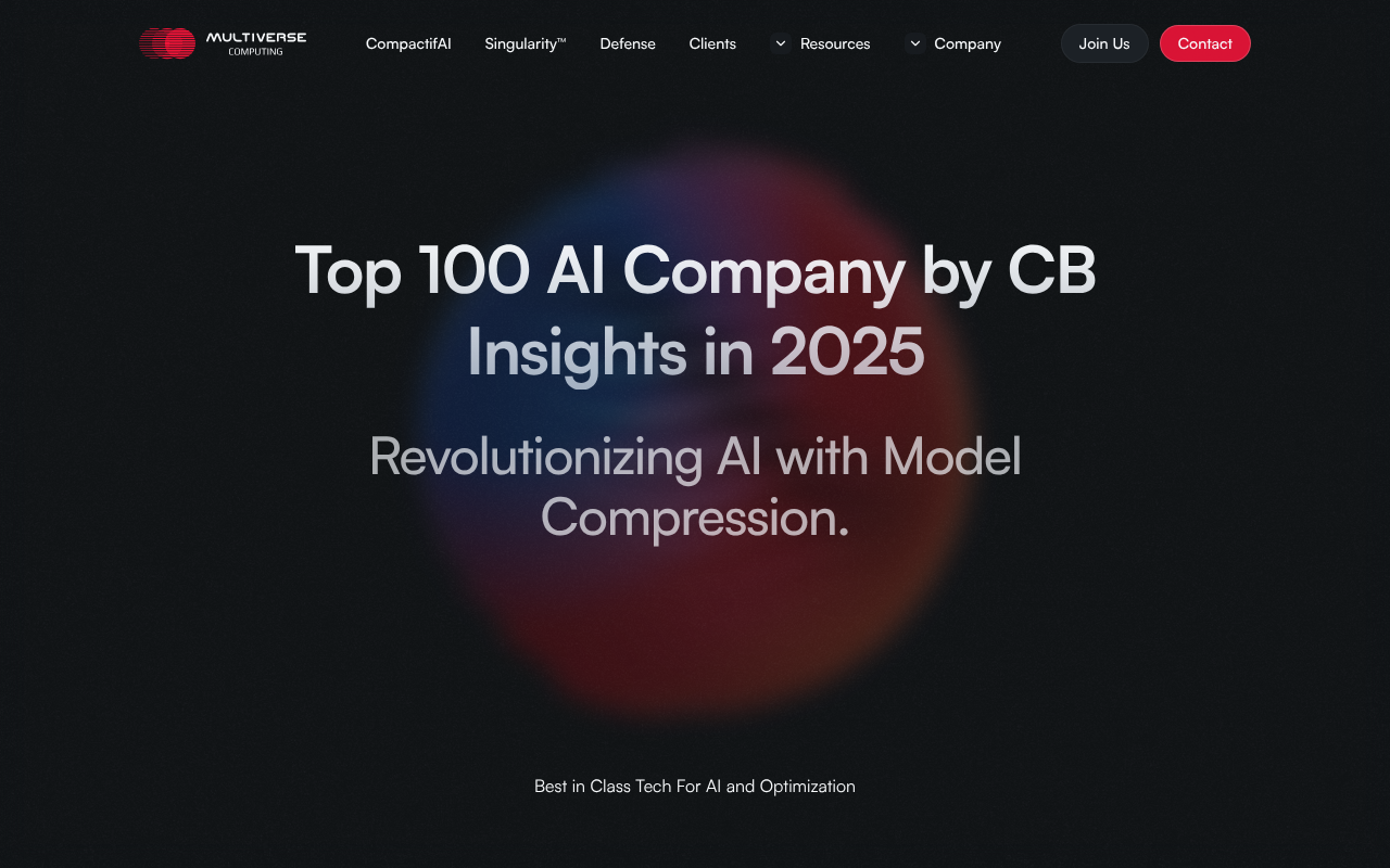 Screenshot of Multiverse Computing: Harnessing Quantum AI for Real-World Solutions