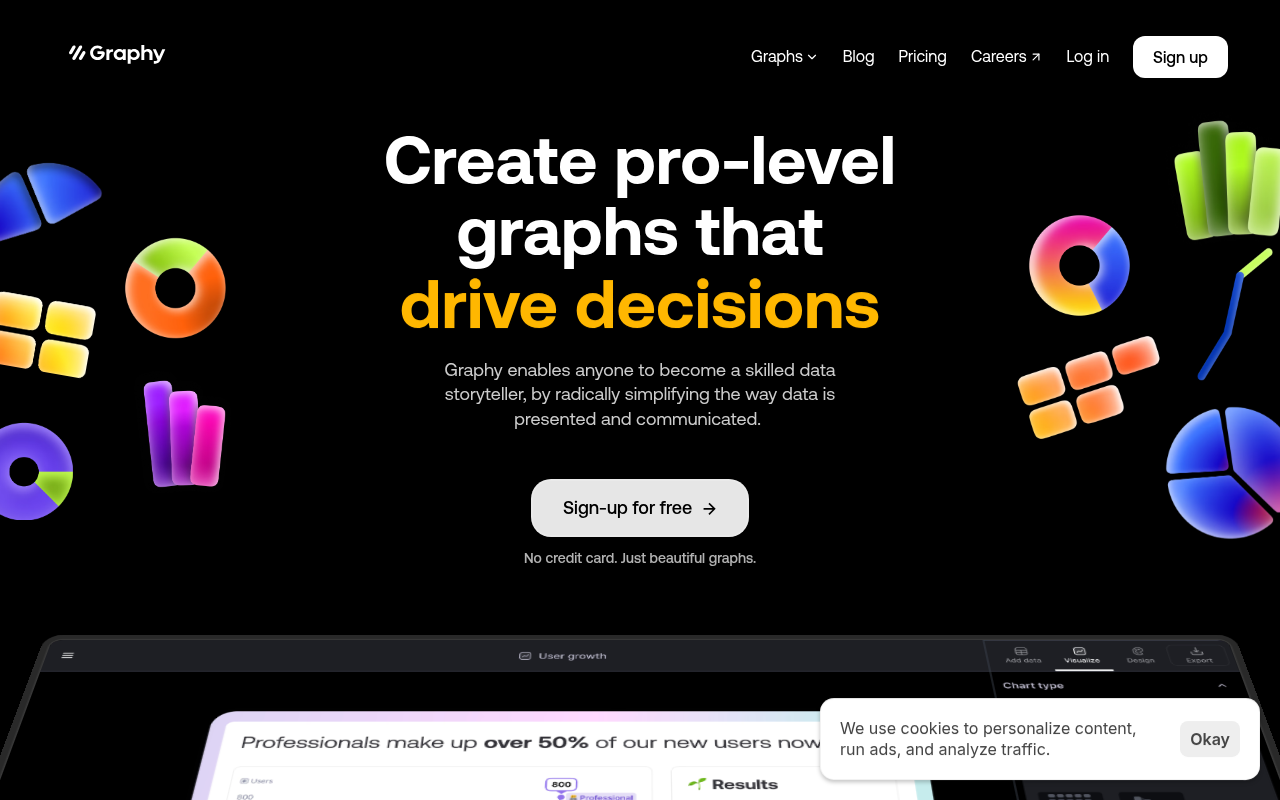 Screenshot of Turn Data into Stunning Visuals with Graphy: The Free AI Graph Maker