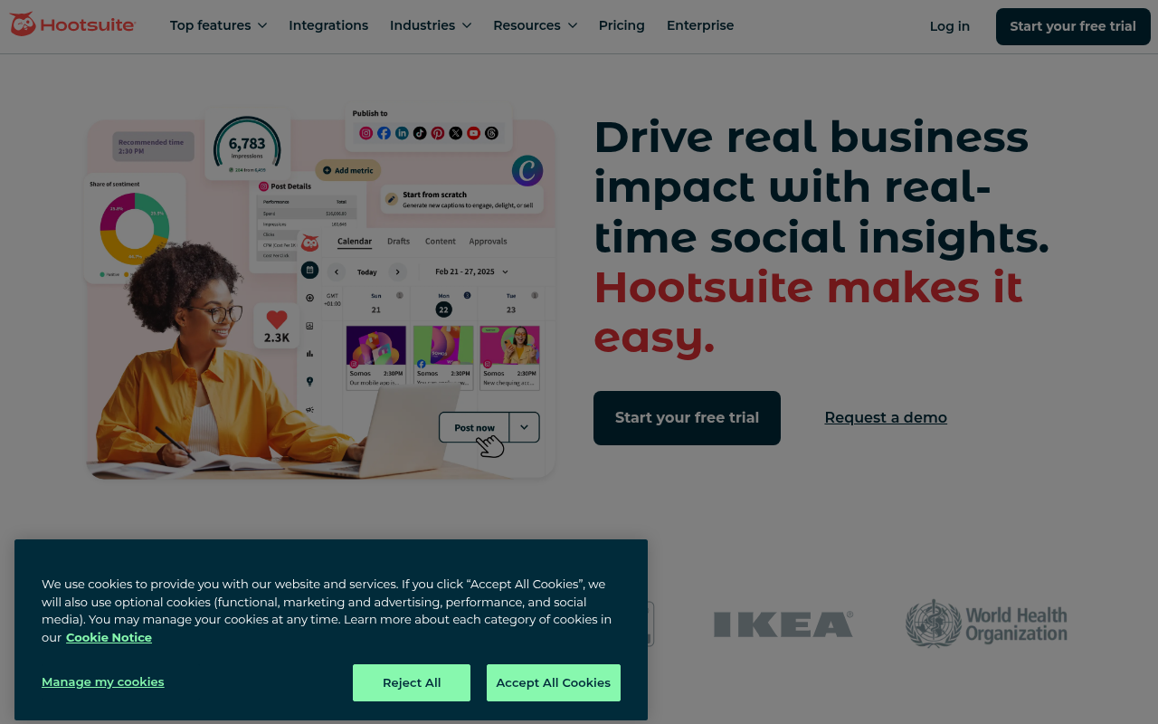 Screenshot of Hootsuite: The All-in-One Social Media Powerhouse