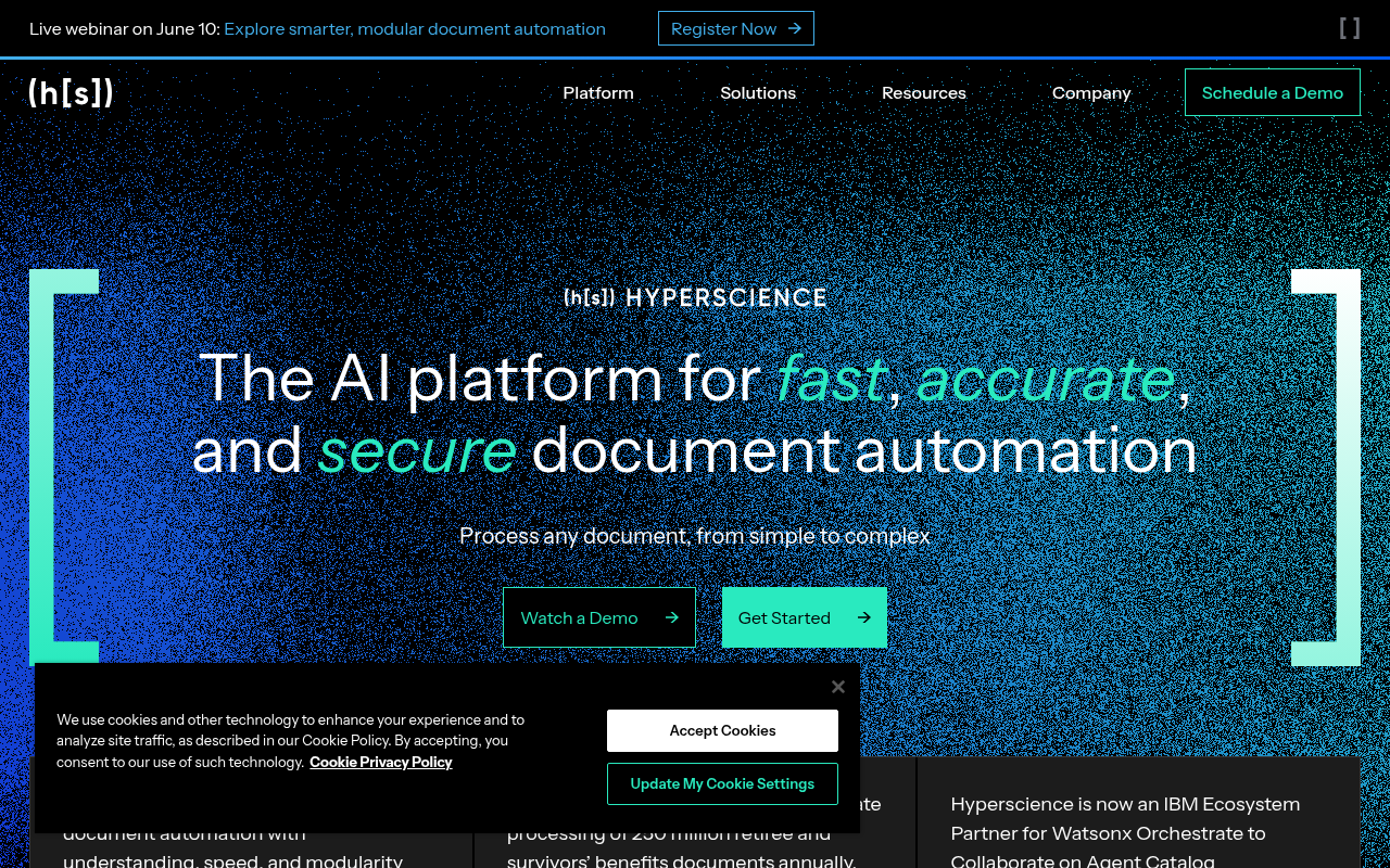 Screenshot of Hyperscience: Supercharging Automation with AI