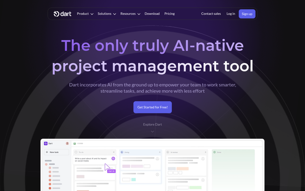 Screenshot of Dart AI: Supercharge Your Project Management with AI