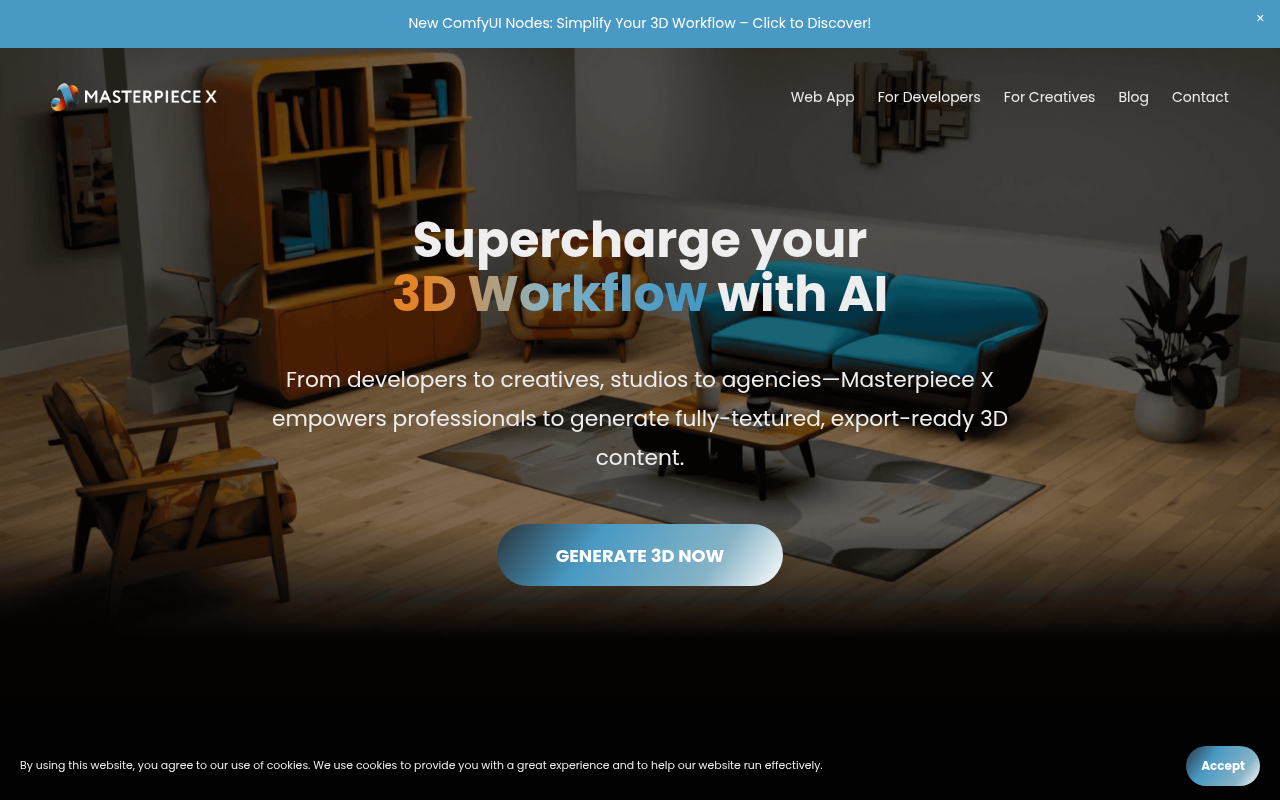 Screenshot of Masterpiece X: AI-Powered 3D Modeling for Everyone