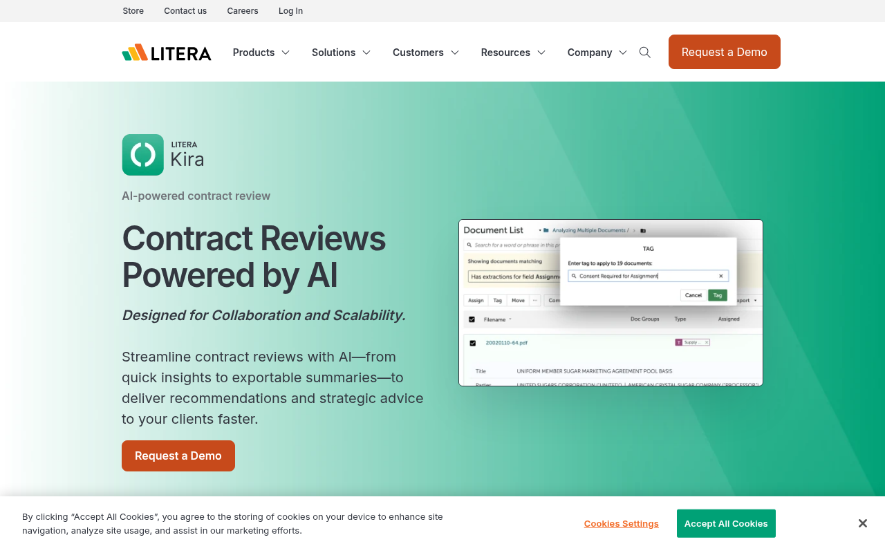 Screenshot of Kira: AI-Powered Contract Review for Legal Professionals