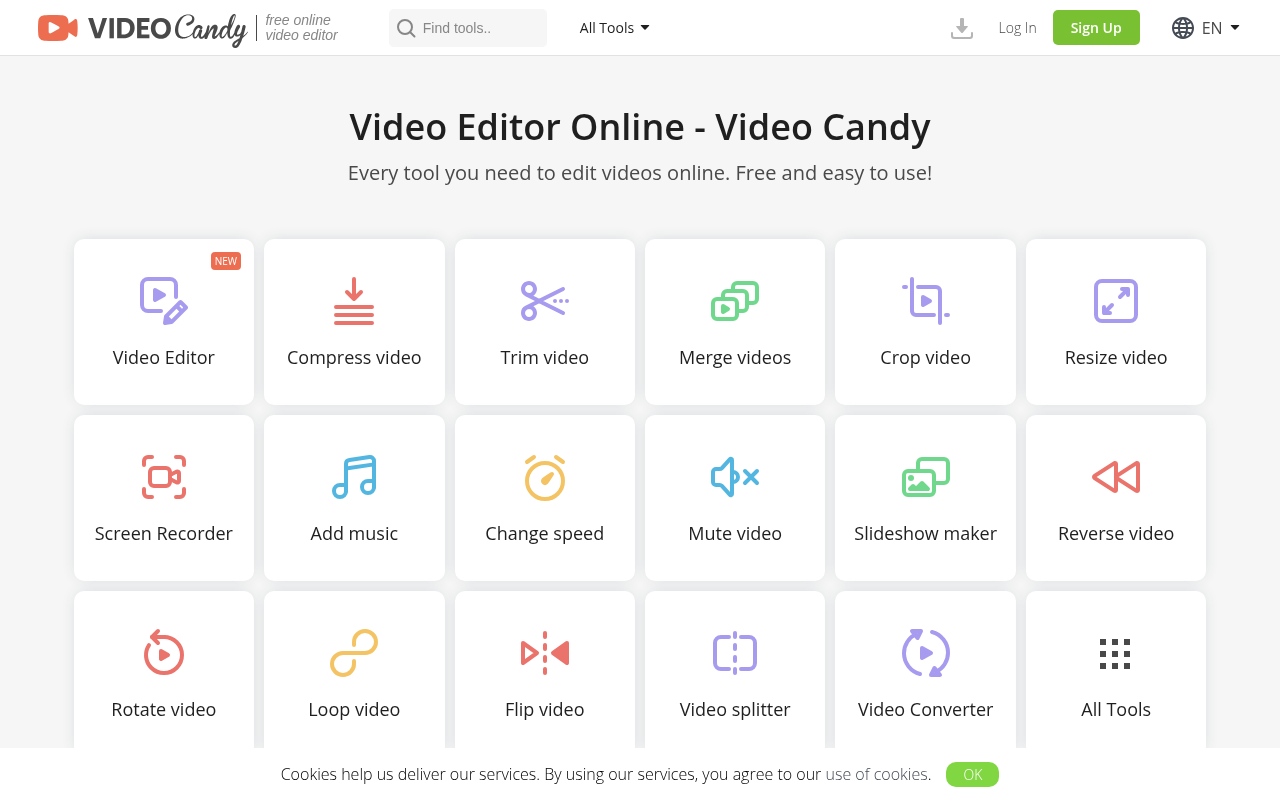 Screenshot of Video Candy: Your Free & Easy Online Video Editing Suite