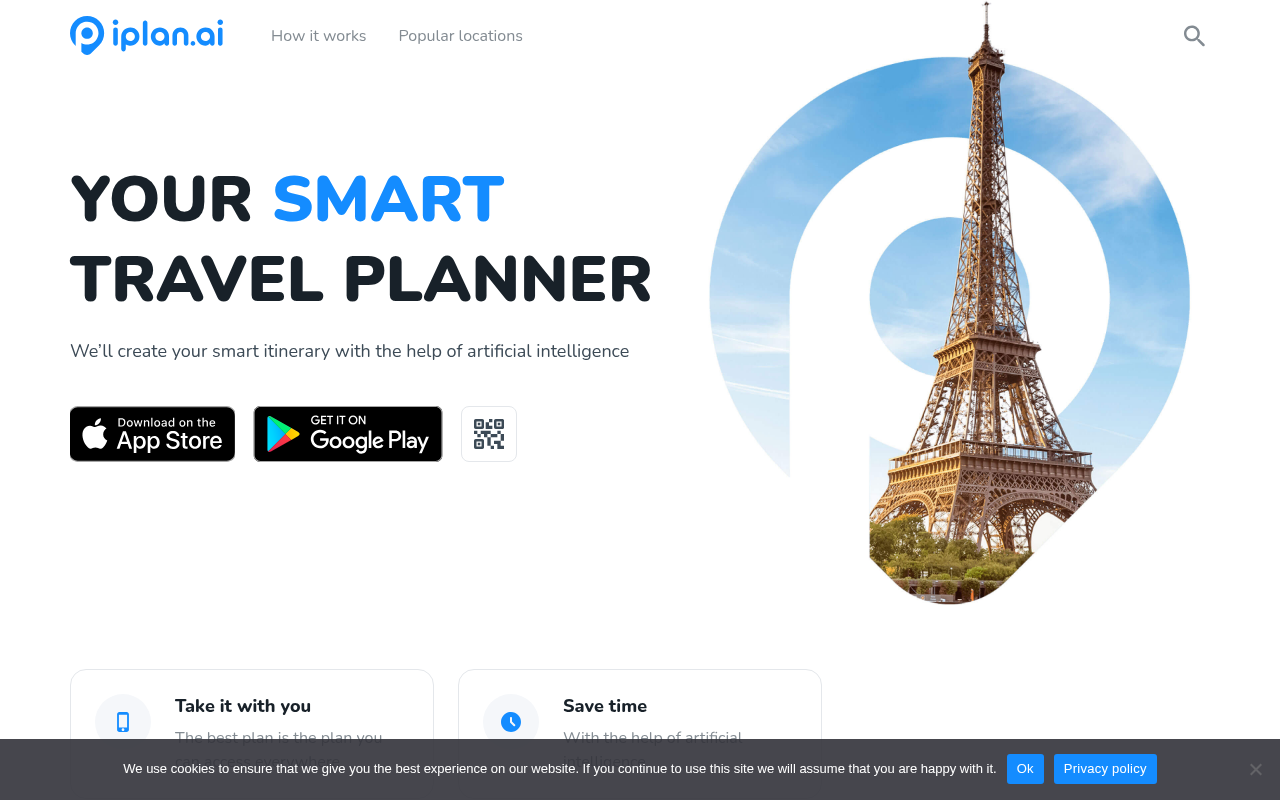 Screenshot of iplan.ai: AI-Powered Travel Itinerary Generator