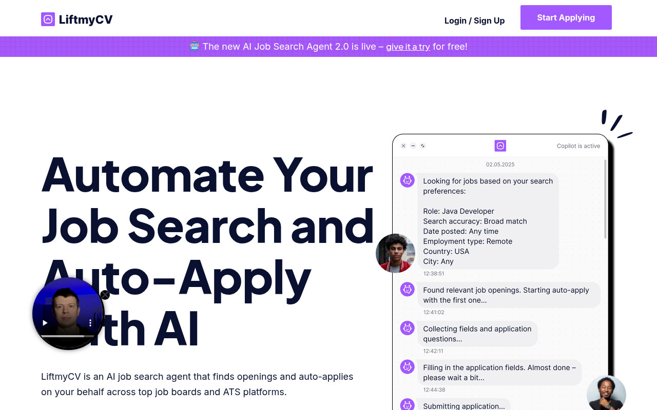 Screenshot of LiftMyCV: AI-Powered Resume Optimization for Career Success
