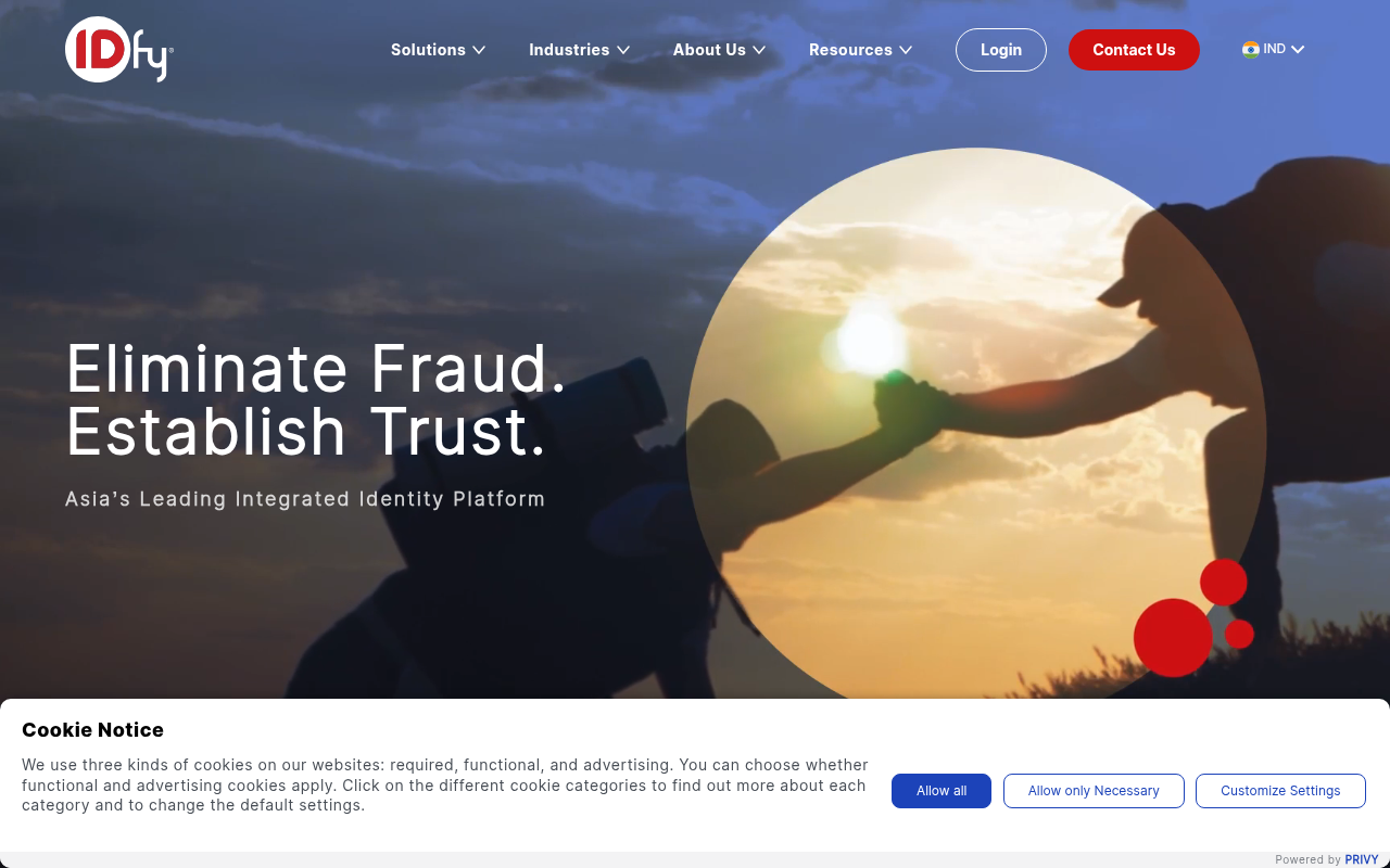 Screenshot of Idfy: Streamlining Identity Verification with AI