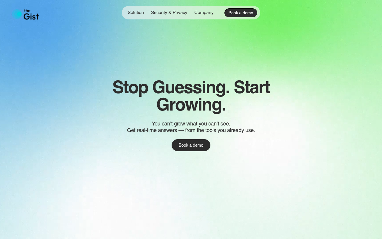 Screenshot of theGist Review: AI-Powered Insights for Revenue Growth