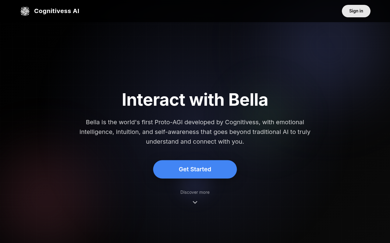 Screenshot of Cognitivess AI: Revolutionizing Solutions with Next-Gen Intelligence