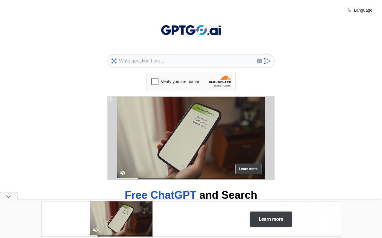 Screenshot of GPTGO: The Free AI-Powered Search Engine Revolutionizing Web Searches