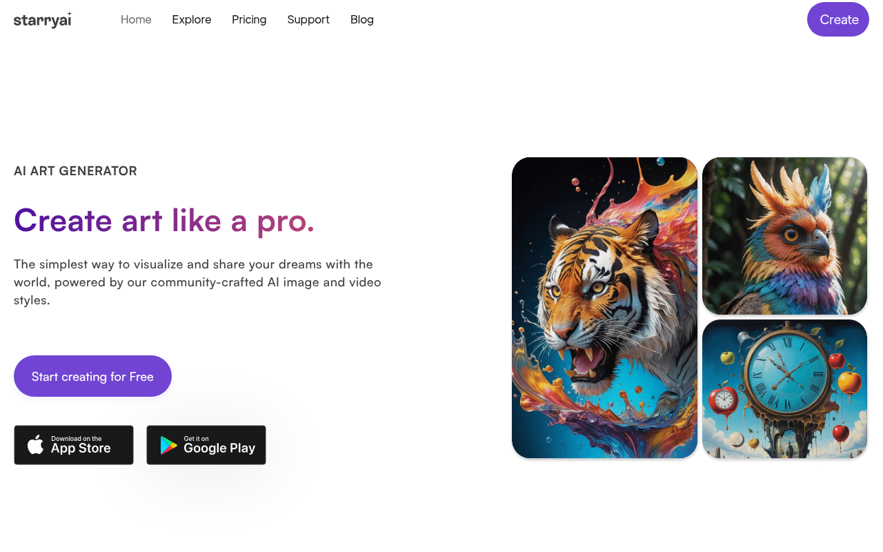 Screenshot of Starryai Review: Unleash Your Inner Artist with AI
