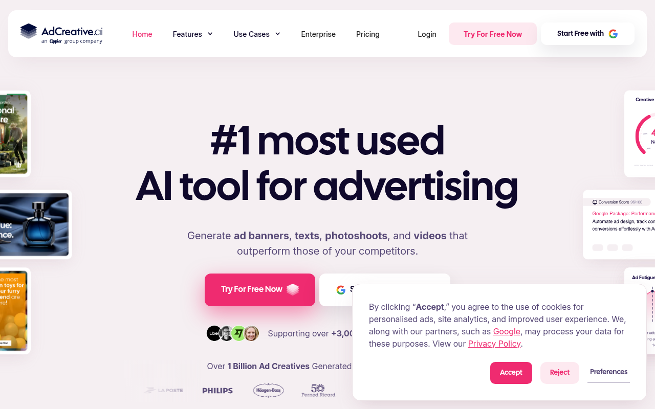 Screenshot of Unlock Ad Success: A Deep Dive into AdCreative.ai