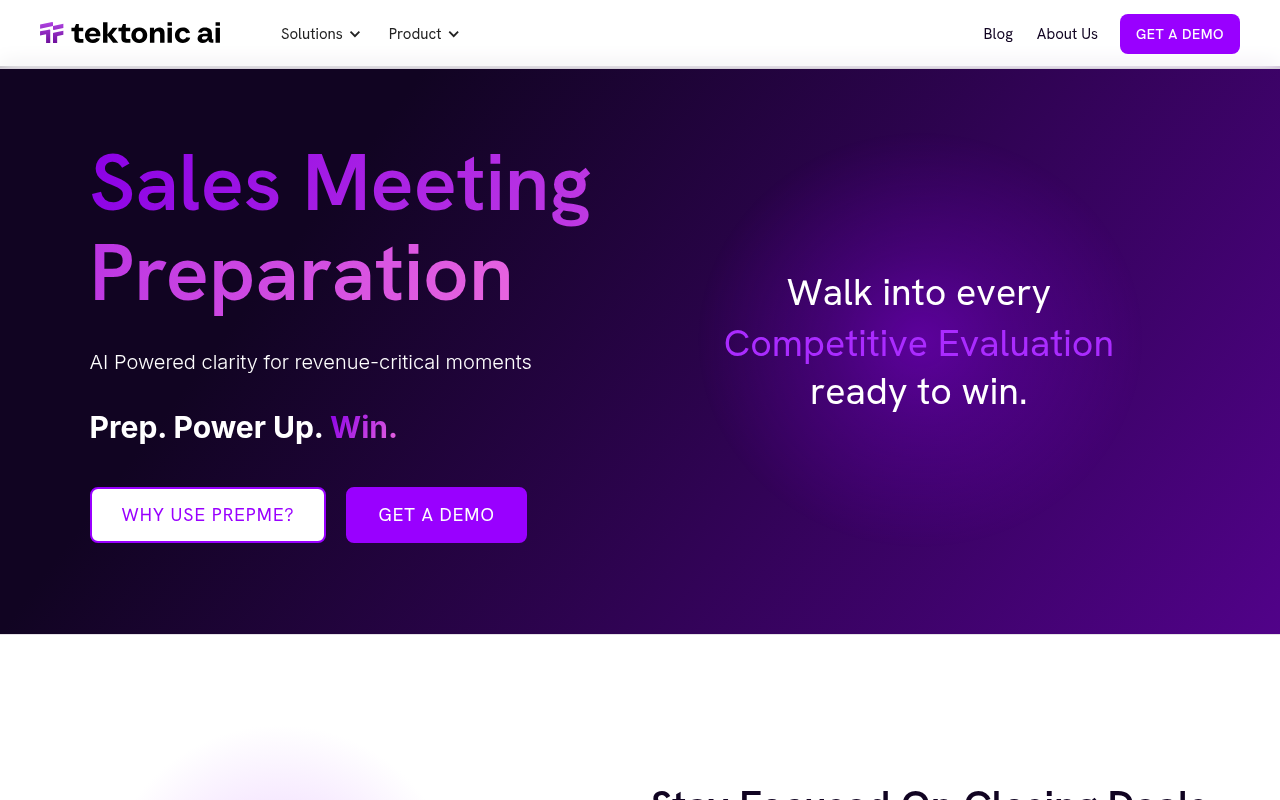 Screenshot of Tektonic AI: Supercharge Sales & Automate CRM for Revenue Growth