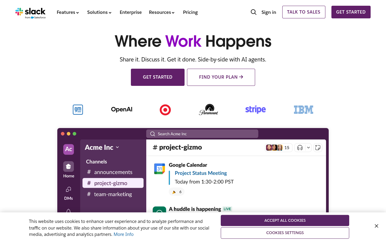 Screenshot of Slack: Your AI-Powered Work Hub for Seamless Collaboration