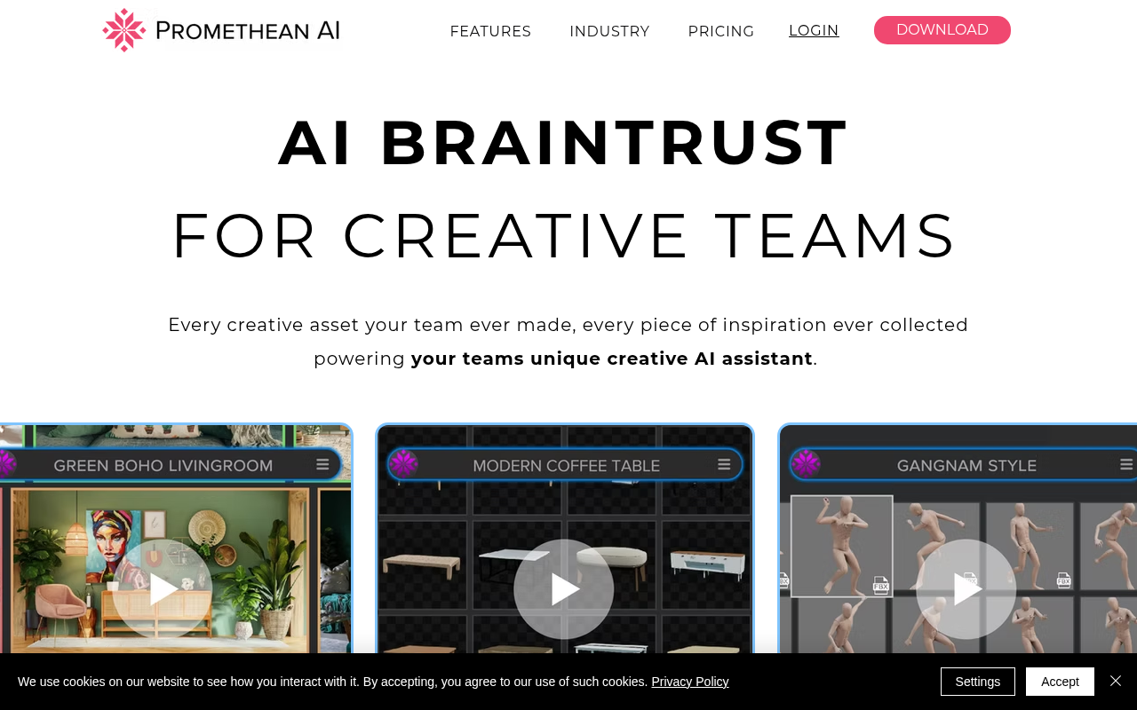 Screenshot of Promethean AI: Revolutionizing 3D Worldbuilding for Creative Teams