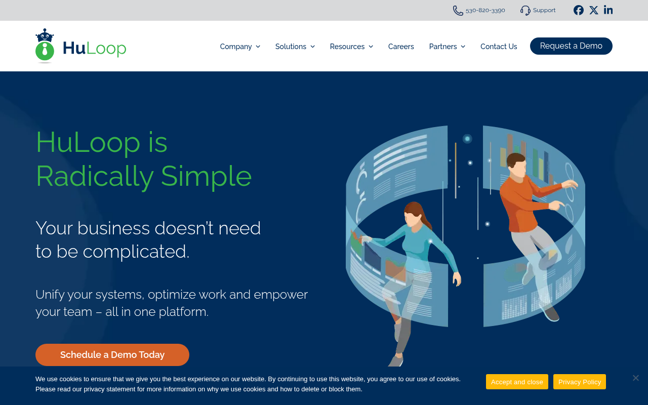 Screenshot of HuLoop Automation: AI-Powered Efficiency for Your Business