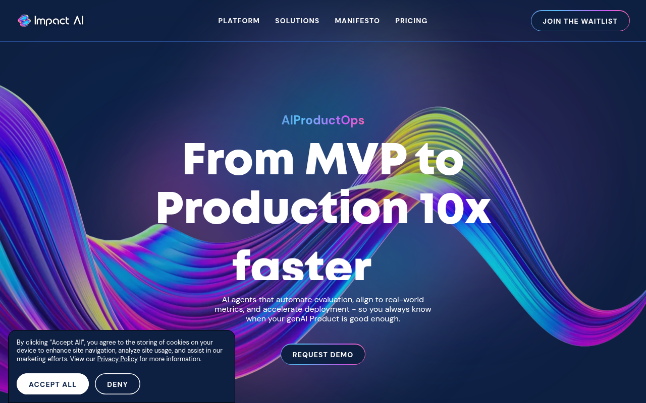 Screenshot of Impact AI: Streamlining AI Development for High-Performing Teams