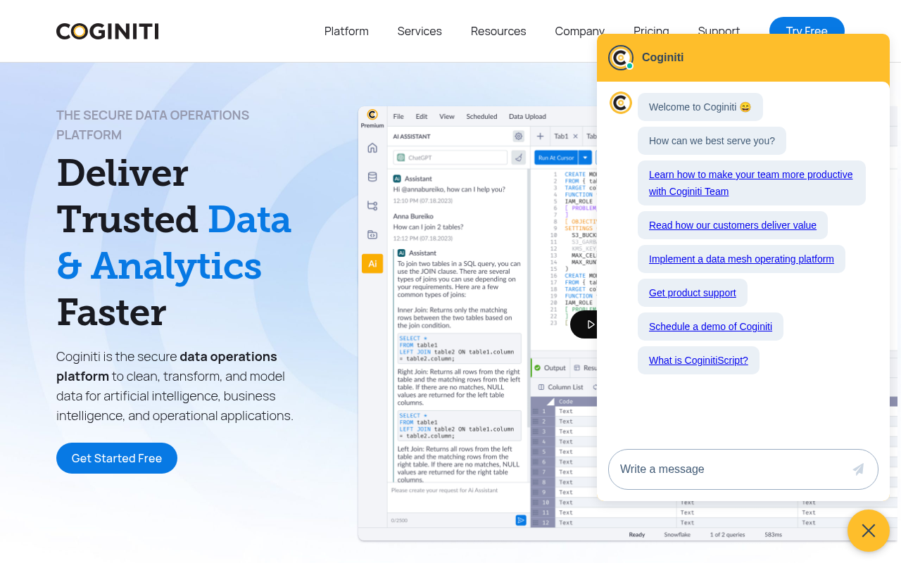 Screenshot of Coginiti: Supercharge Your SQL Analytics Workflow