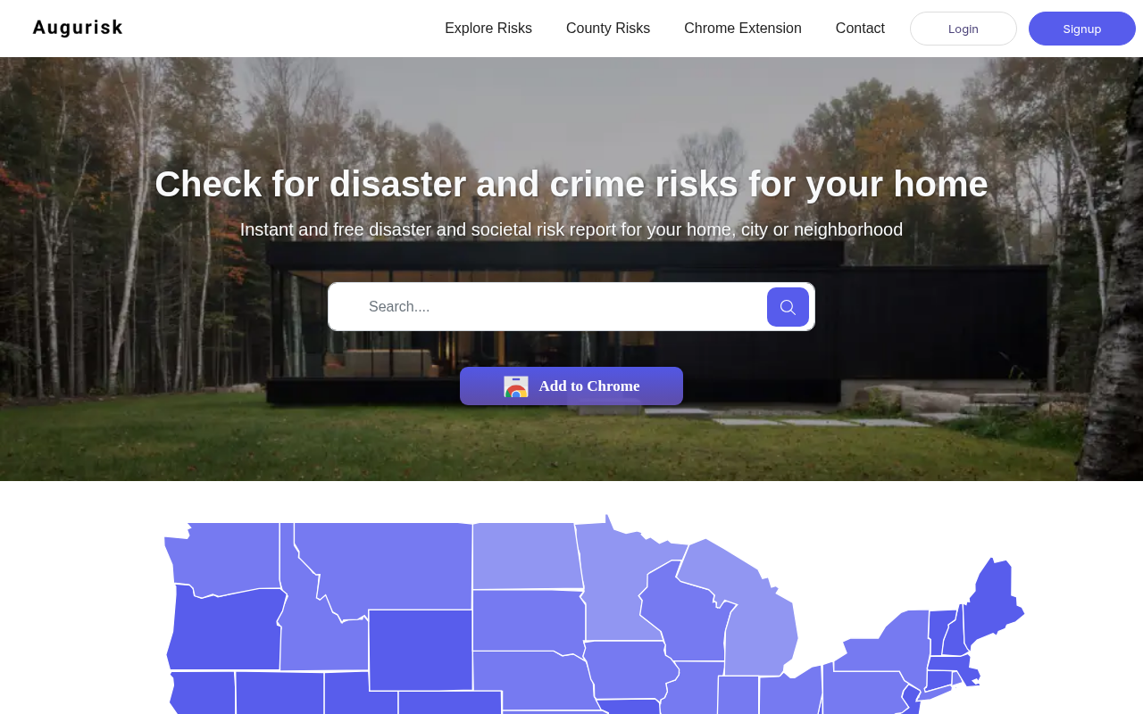 Screenshot of Augurisk: Your AI-Powered Guide to US Disaster and Crime Risk