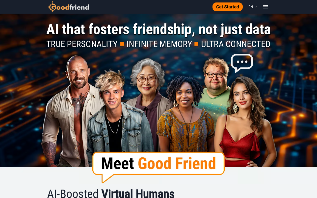 Screenshot of GoodFriend AI Review: Your Virtual Companion and Powerful Assistant